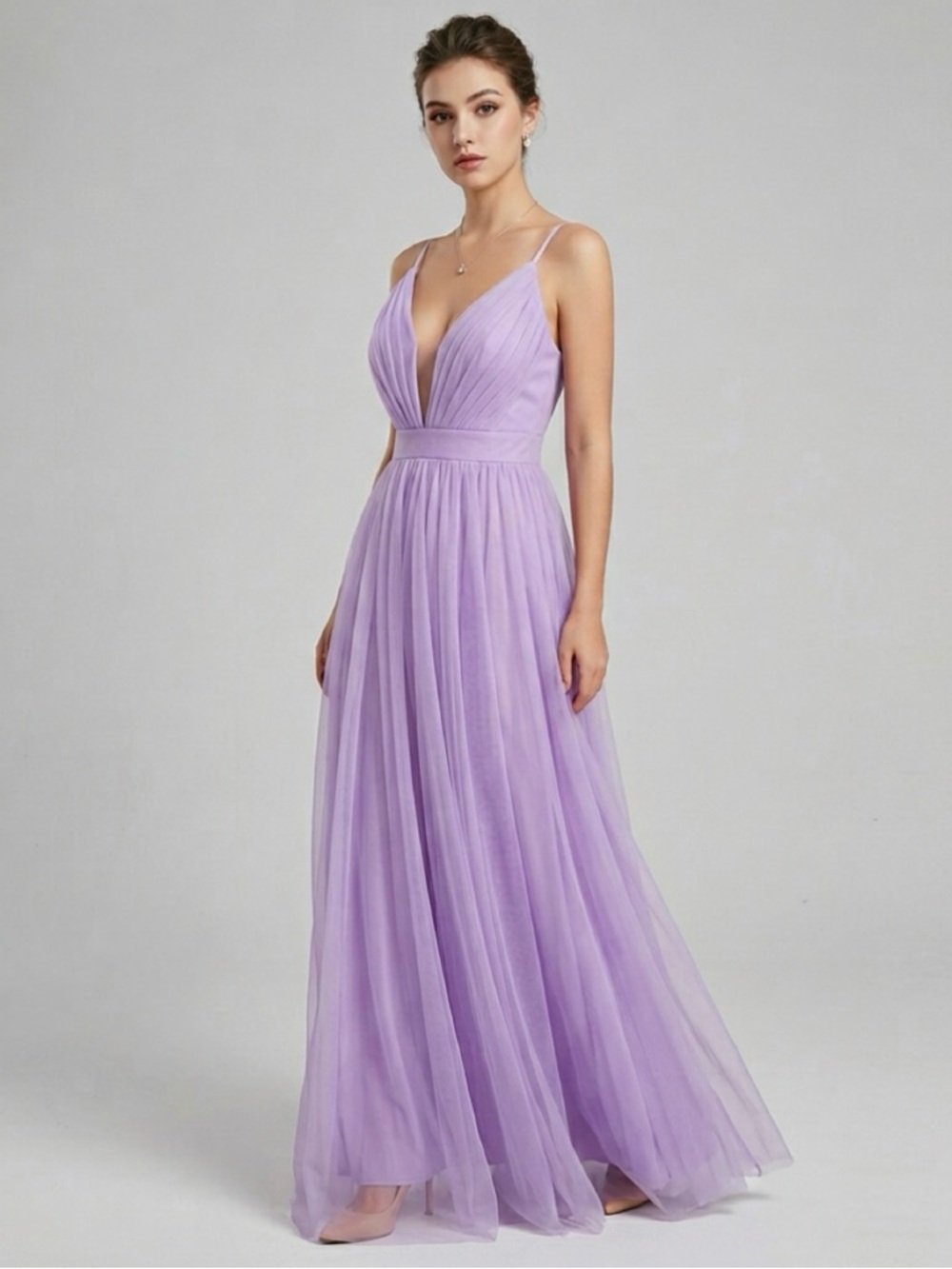 NWT Windsor Lavender Chiffon Maxi Dress Size 3 (Small)